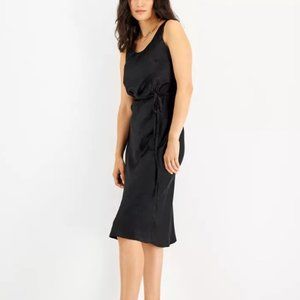 NWT INC International Concepts Satin Midi Dress M MSRP $79.50 Black